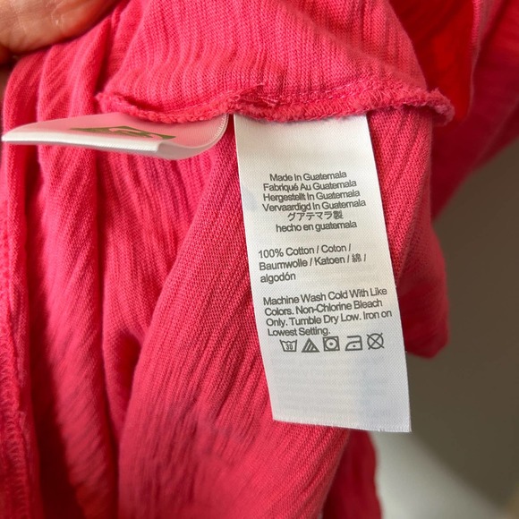 J Crew | Coral Pink Tee Shirt Dress w Cinch Belt Size L - Picture 4 of 4